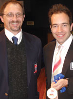 Adam Pantanowitz of Wits University (right) receiving his award, together with Johan Grobler of the SAIMC
